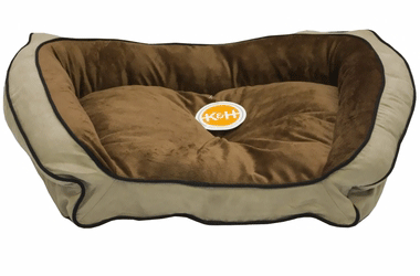 K&H Bolster Couch Pet Bed Mocha/Tan - Large